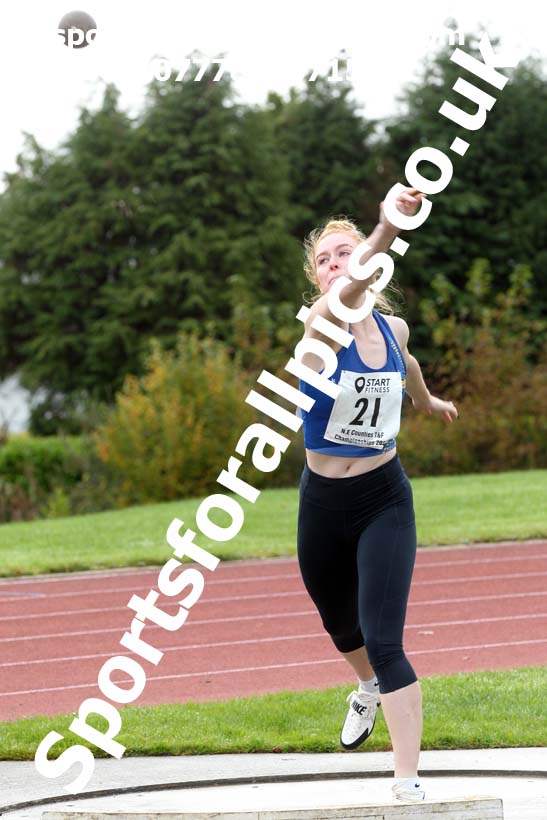 Shot putt, NECAA Open Meeting, Morpeth, Sunday, October 18th. David T. Hewitson/Sports for All Pics
